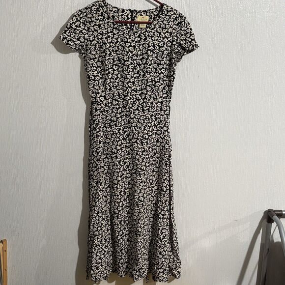 The Limited Dresses & Skirts - Vintage Limited America Dress Black White Flower Tie 90s Cottage Granny Y2K 6